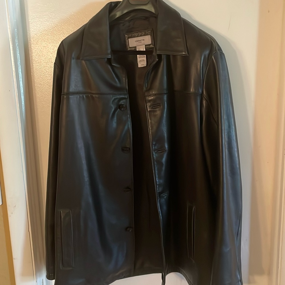 Claiborne Luxe Black leather jacket Large